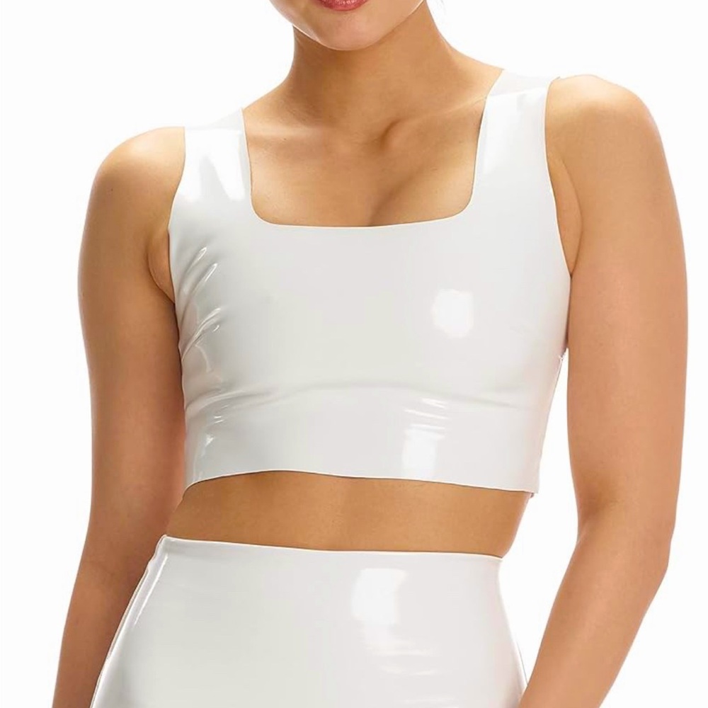Commando NWT White Faux Patent Leather Sleeveless Crop Top